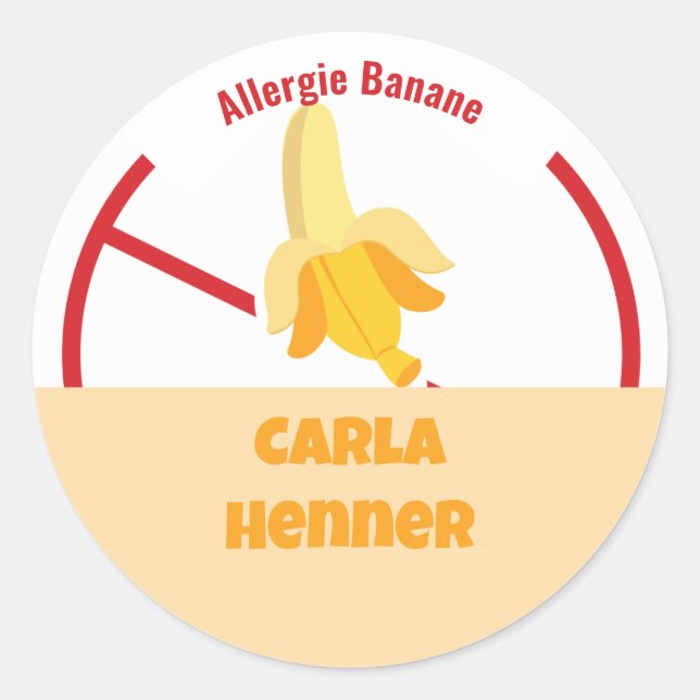 Allergie Banane Classic Round Sticker (Front)