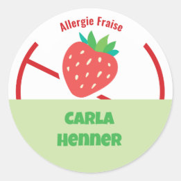 Allergie Fraise Classic Round Sticker