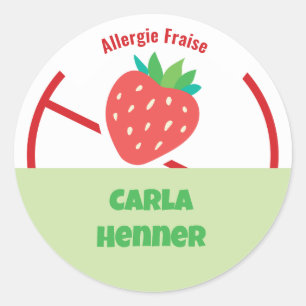 Allergie Fraise Classic Round Sticker