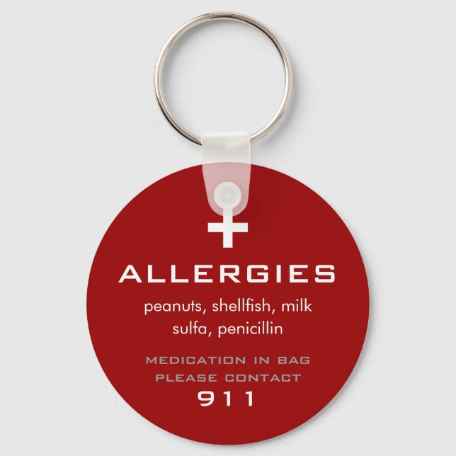 Allergies Keychain (Front)