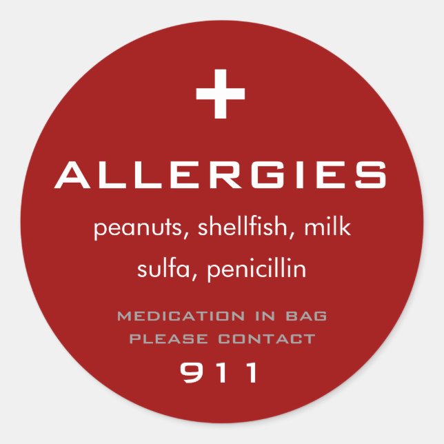 Allergies Sticker (Front)