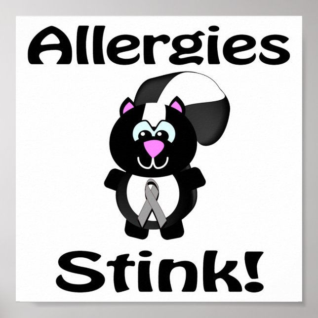 Allergies Stink Skunk Awareness Design Poster (Front)