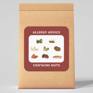 Allergy Advice - Contains Nuts Sticker