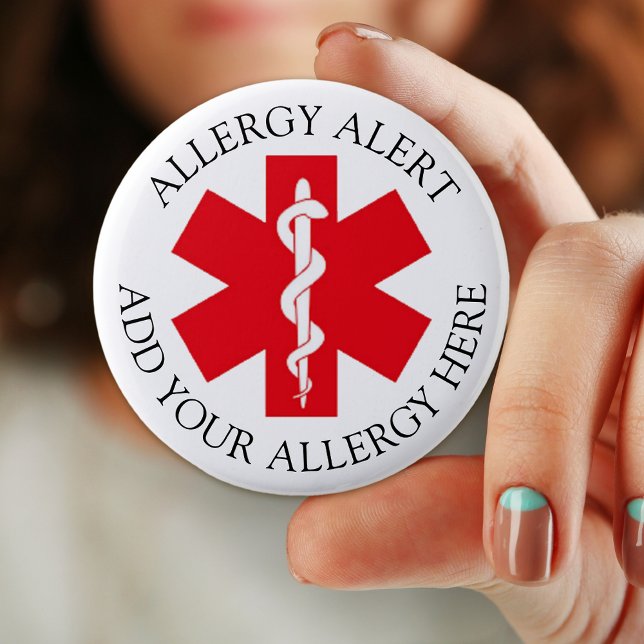 Allergy Alert, custom add your allergy Warning 6 Cm Round Badge (Creator Uploaded)