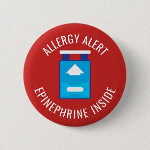 Allergy Alert Epinephrine Inside Medical Kids 6 Cm Round Badge