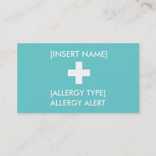 Allergy Alert ID/ICE Card