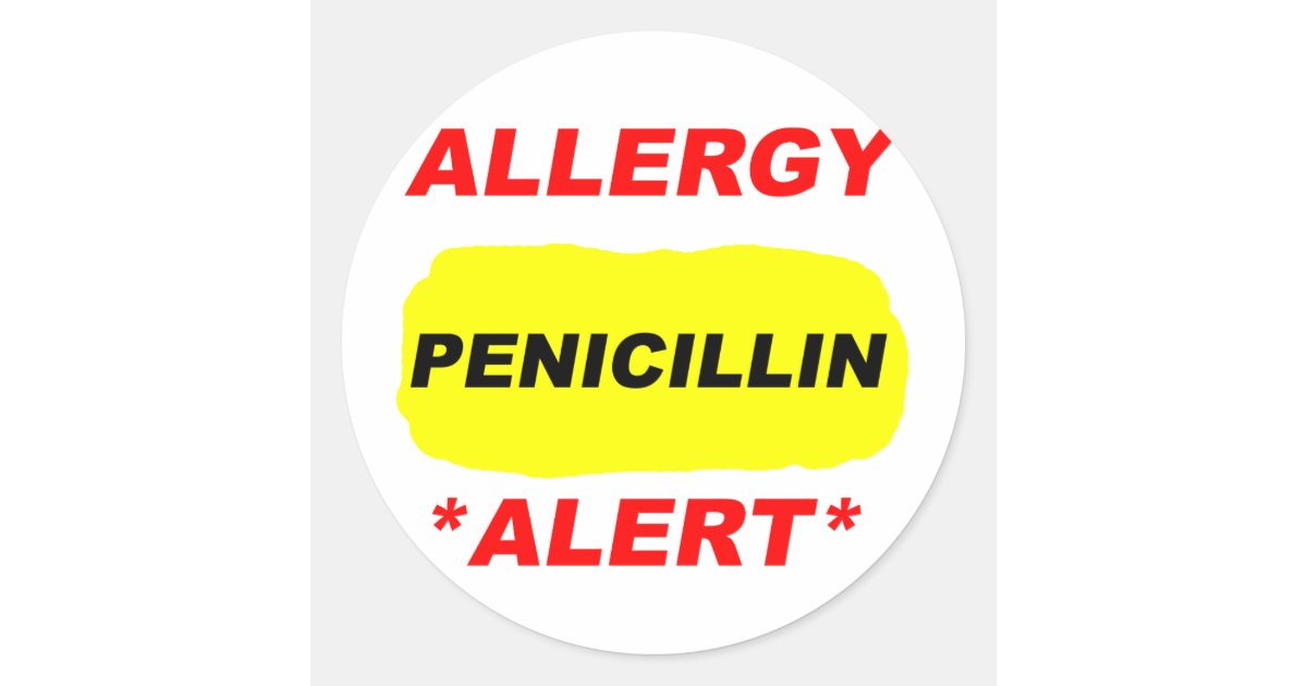 Pcn Sticker Allergy Alert Penicillin Allergy Design Allergic Classic Round Sticker ...