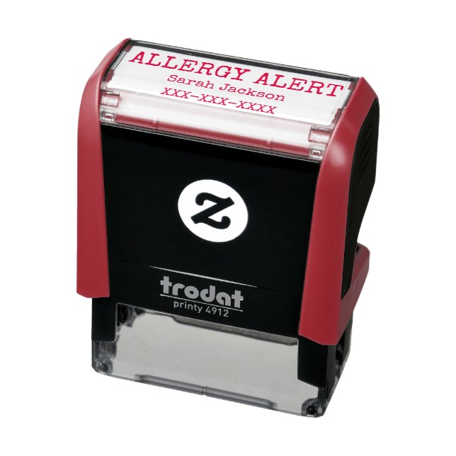Allergy Alert Personalised Kids Basic Self-inking Stamp (Product)
