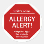 Allergy Alert stickers
