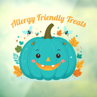 Allergy Alert Teal Pumpkin Awareness Safety Window Cling