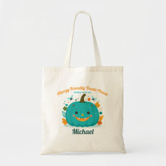 Allergy Alert Teal Pumpkin Bugs Leaves Boy Tote Bag