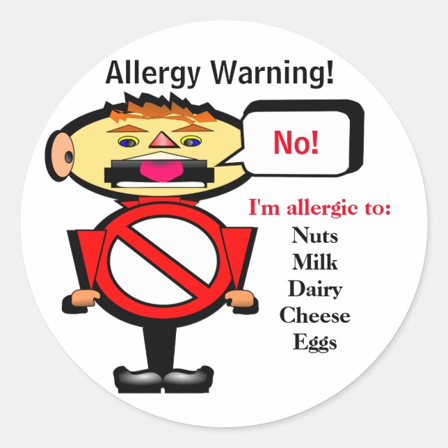 Allergy Alert Warning Label (Front)