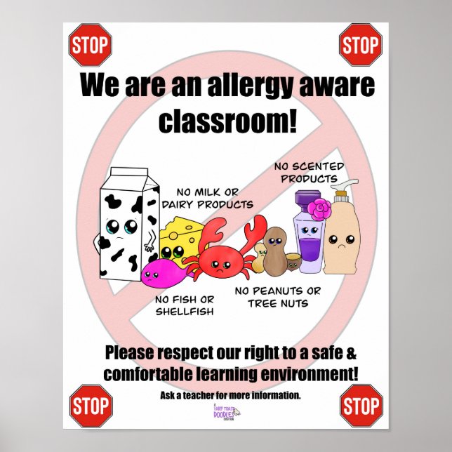 Allergy Aware Classroom Poster (Front)