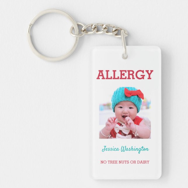 Allergy Custom Photo In Case of Emergency Kids Key Ring (Front)