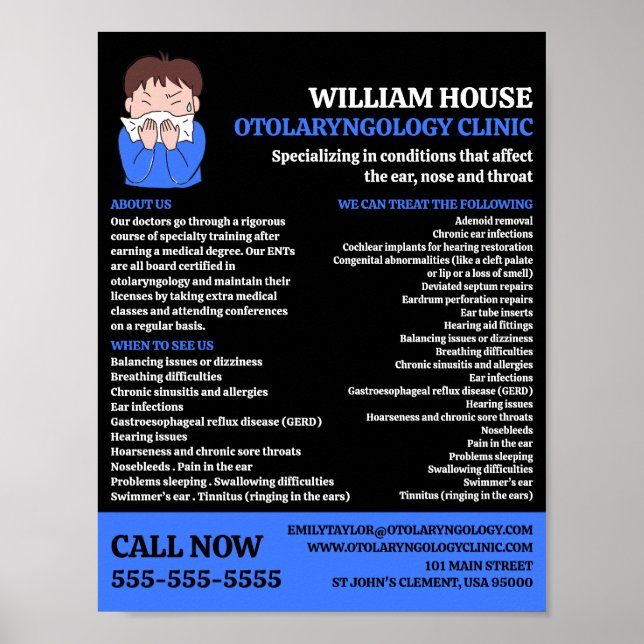 Allergy Design, Otolaryngologist, Otolaryngology Poster (Front)