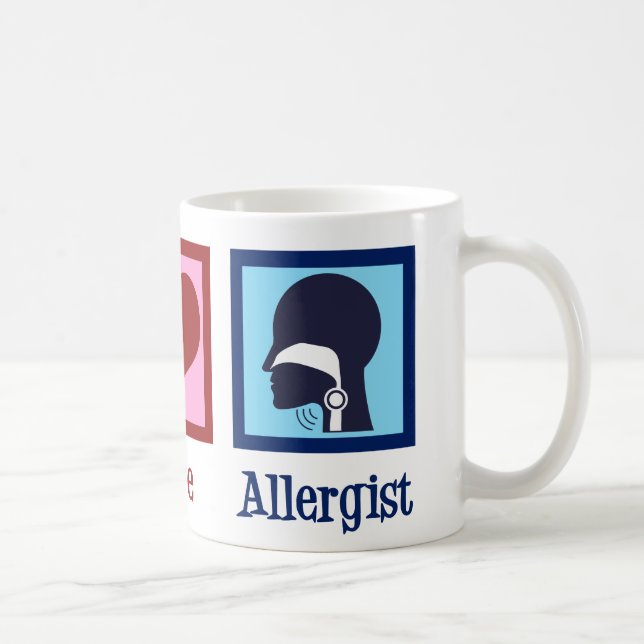 Allergy Doctor Peace Love Allergist Coffee Mug (Right)