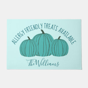 Allergy Friendly Trick or Treat Teal Pumpkin Doormat