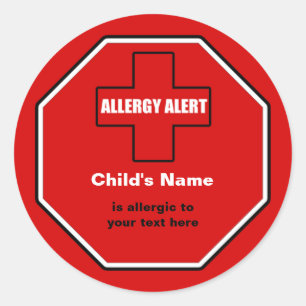 Allergy Medical Alert Custom Large Sticker