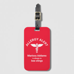 Allergy Medical Alert Luggage Tag