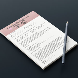 Allergy Patch Test Rose Gold Consent Form Notepad