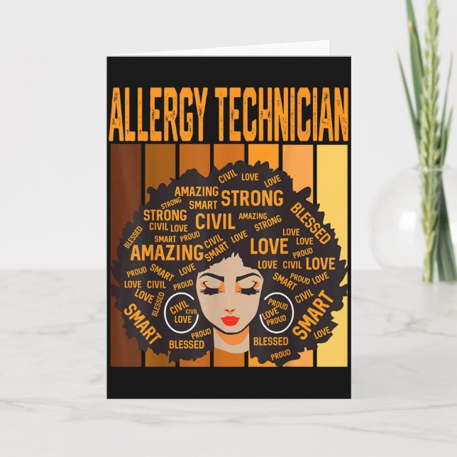 Allergy Technician Powerful Black History Month Bl Card (Front)