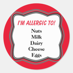 Allergy Warning Alert Classic Round Sticker