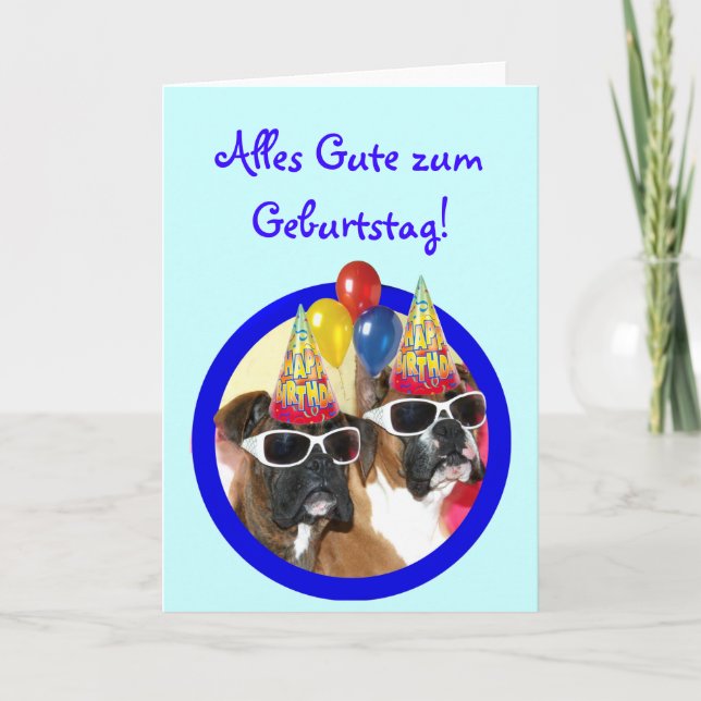 Alles Gute zum Geburtstag Boxer Hunde Karte Card (Front)