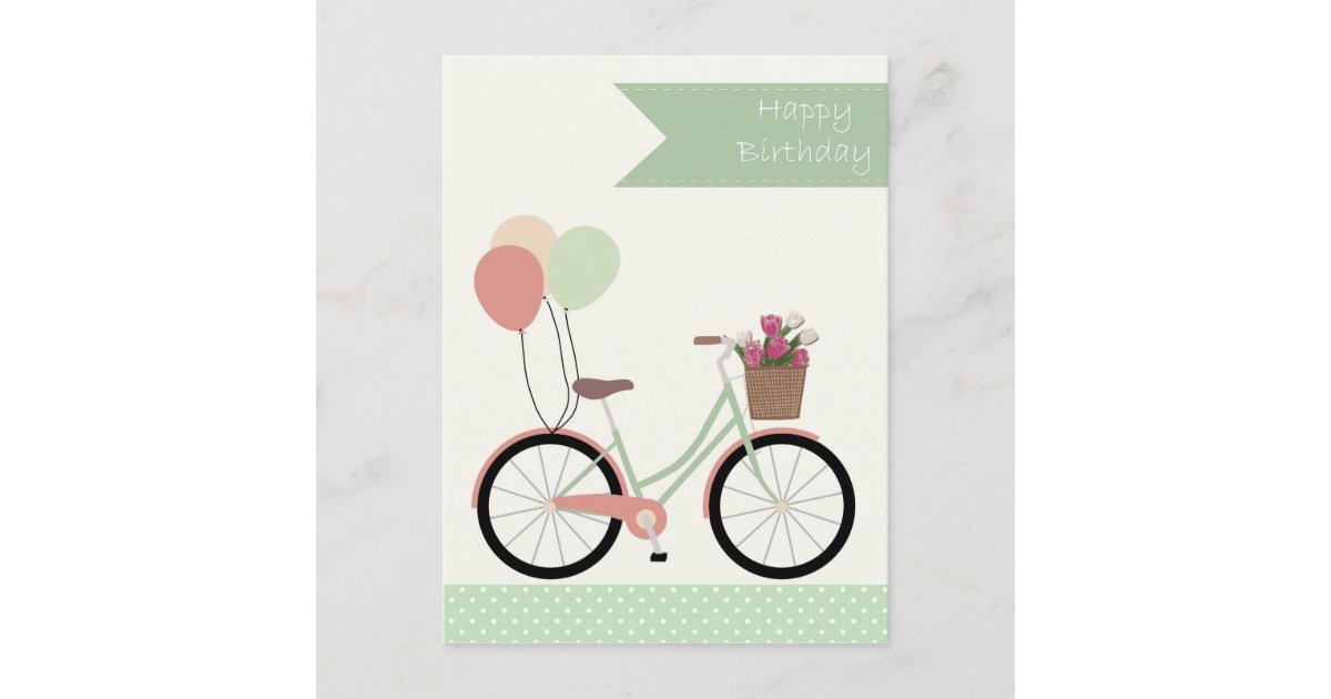 Alles Gute zum Geburtstag Fahrrad Postcard Zazzle