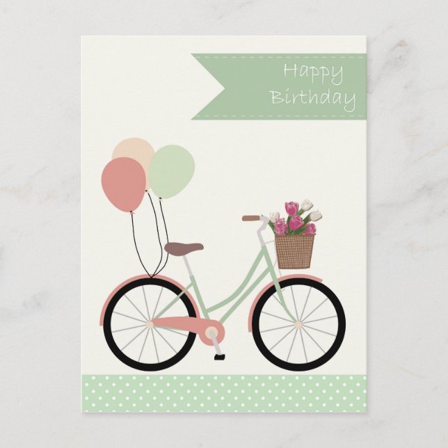 Alles Gute zum Geburtstag Fahrrad Postcard (Front)