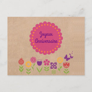 Alles Gute zum Geburtstag Joyeux Anniversaire Postcard