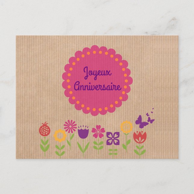 Alles Gute zum Geburtstag | Joyeux Anniversaire Postcard (Front)