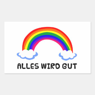 alles wird gut rainbow hope coronavirus corona vir rectangular sticker