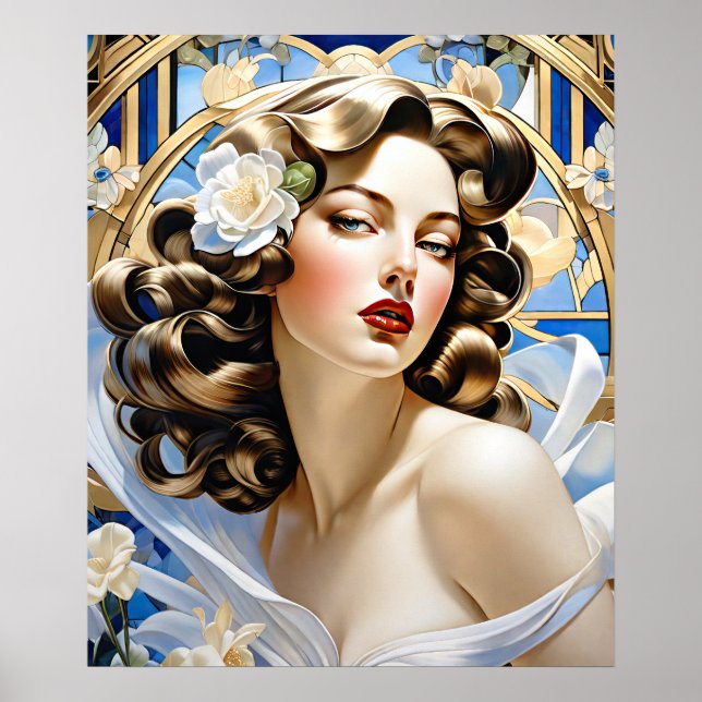 Allesia from Art Nouveau Painting Mucha Style Poster (Front)