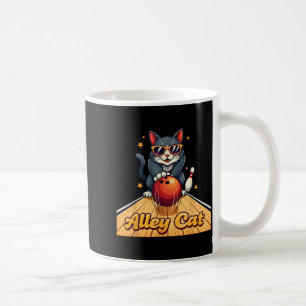 Alley Cat Bowling Lane Funny Cute Cat Bowler Coffee Mug