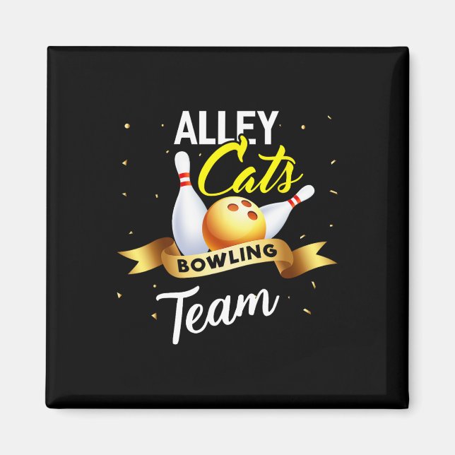 Alley Cat Bowling Shirt Funny Bowler Bowling  Magnet (Front)