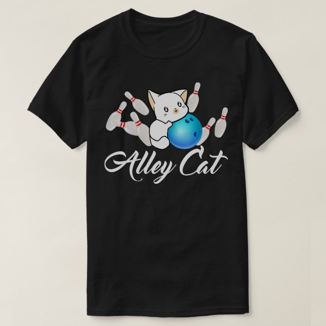 Alley Cat BowlingFunny Bowler Bowling  T-Shirt (Design Front)