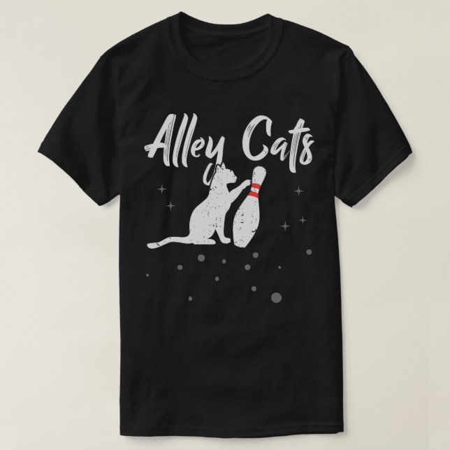 Alley Cat Funny Bowler Bowling  1  T-Shirt (Design Front)