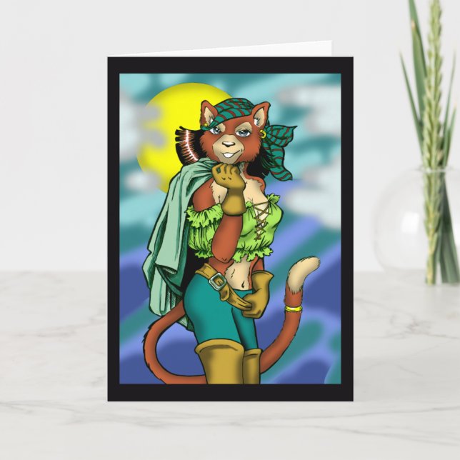 Alley Cat Greeting Card (Front)