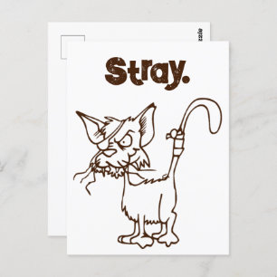 Alley Cat Tough Kitty Cool Funny Tom Cartoon Postcard