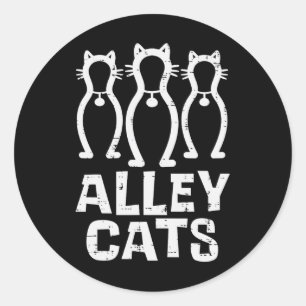 Alley Cats Bowling Team Fun Humour Bowler Player W Classic Round Sticker