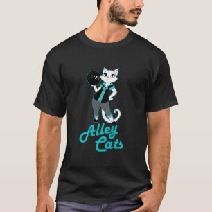 Alley Cats Bowling Team Ladies Backside Print  T-Shirt