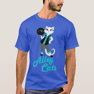Alley Cats Bowling Team Ladies Backside Print T-Shirt