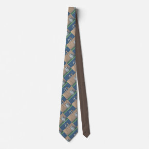 Alley Cats on a fence    Neck Tie