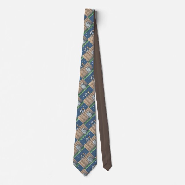 Alley Cats on a fence    Neck Tie (Front)