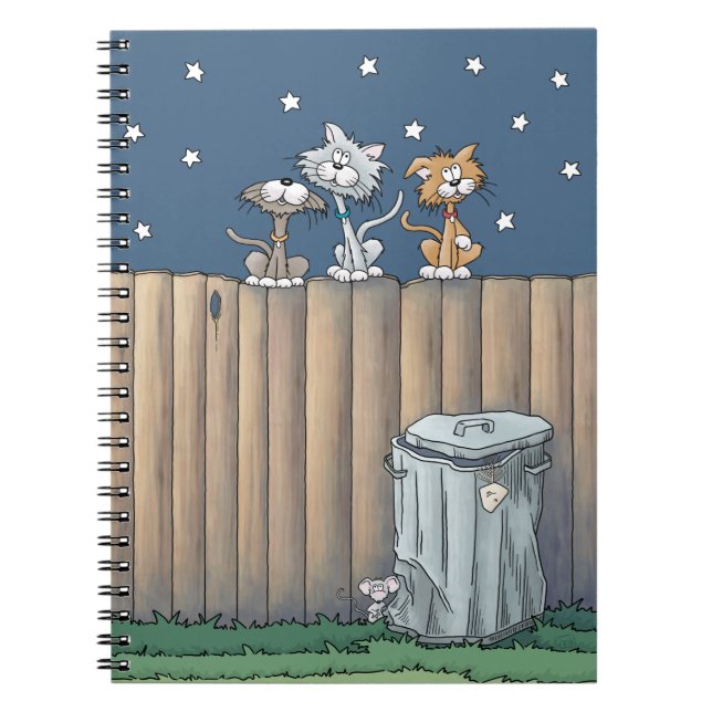Alley Cats on a fence  Notebook (Front)