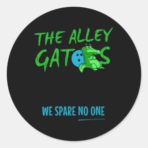 Alley Gator Funny Bowling  Classic Round Sticker