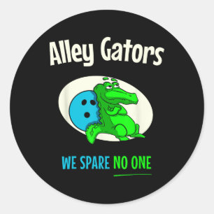 Alley Gator Funny Bowling Team Bowler Pin Humour Classic Round Sticker