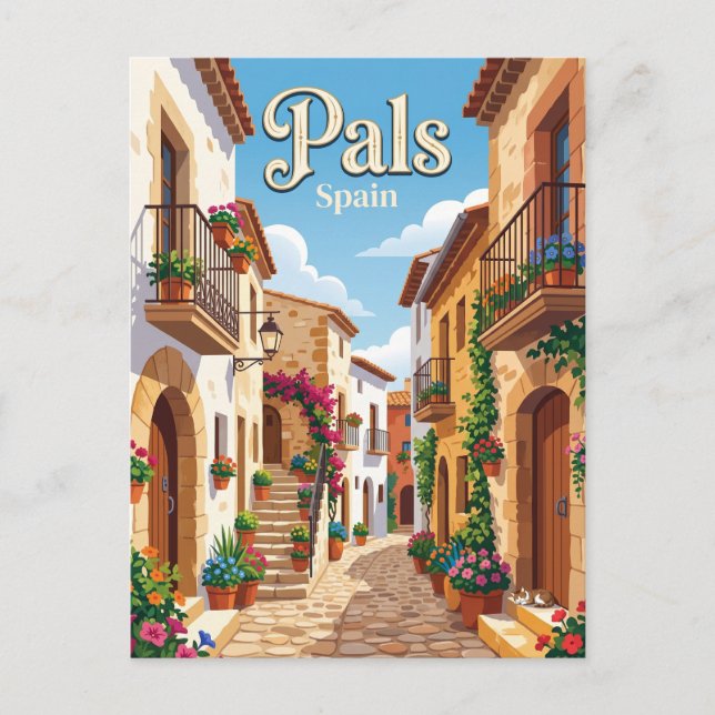 Alley in Pals Spain Postcard (Front)