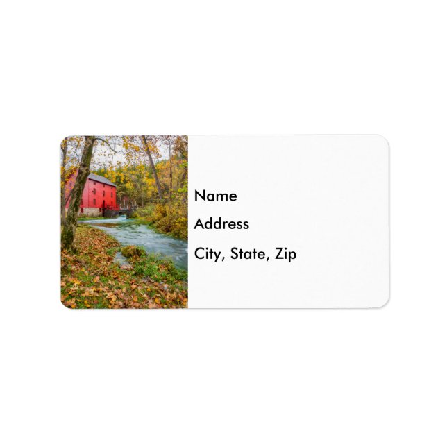 Alley Mill In Autumn Address Labels (Front)