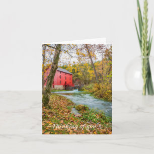 Alley Mill In Autumn Thinking Of You Card